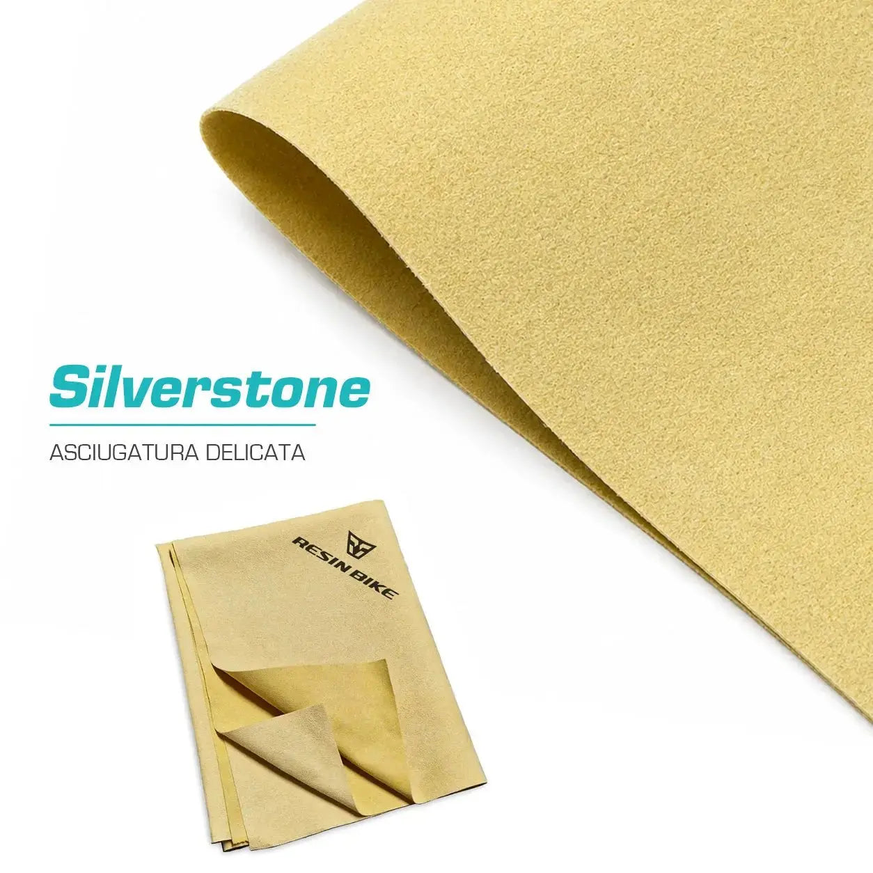ResinBikeCare Silverstone - Panno Microfibra Scamosciato per Superfici Delicate - Resin Bike Care