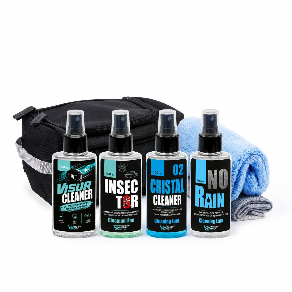 Travel Kit Visor - Pulizia Visiere, Cupolini e Protezione Pioggia Moto-14